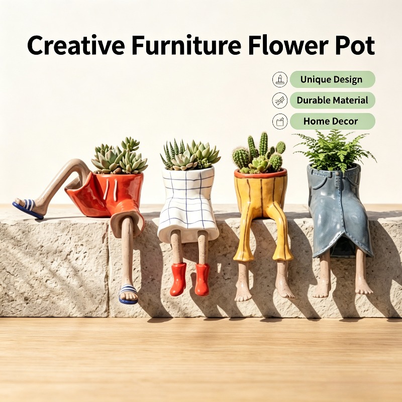 Gardening Tools Cute - กระถางต้นไม้เรซินรูปขาแบบน่ารัก กระถางต้นไม้แบบแขวน ดีไซน์เก๋ไก๋ไม่ซ้ำใคร สำหรับคนรักต้นไม้