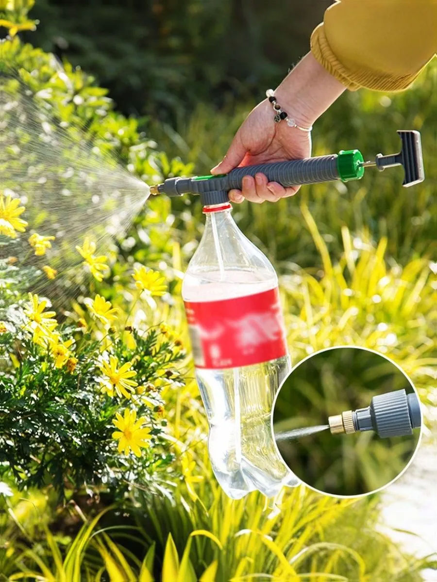 Gardening Tools Plastic - ปืนฉีดน้ำแรงดันสูงรุ่นใหม่ อัพเกรด ปรับได้ ใช้กับขวดน้ำพลาสติก สำหรับรดน้ำต้นไม้ในสวน