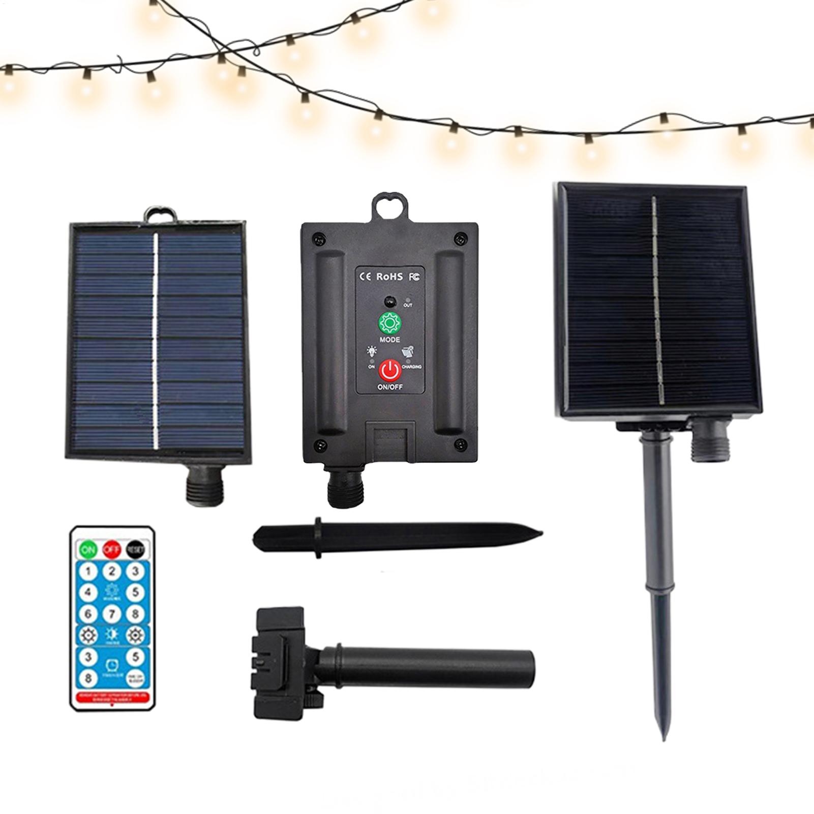 Gardening Tools For Home - แผงโซลาร์เซลล์แบบพกพา 31V กันน้ำ พร้อมรีโมท ไฟสตริง USB