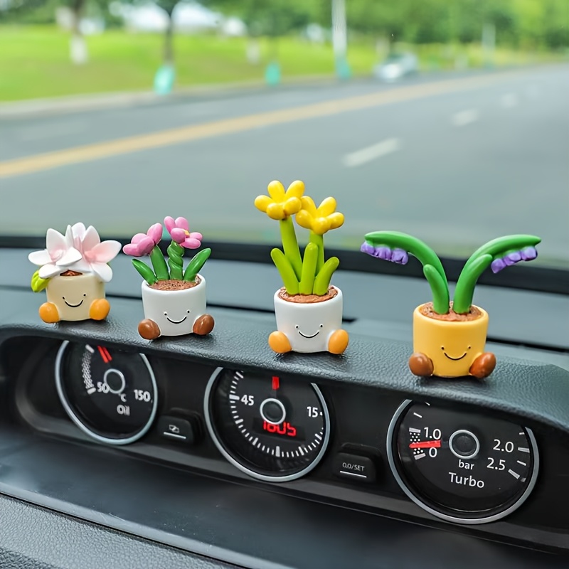 Gardening Tools Cute - อุปกรณ์ตกแต่งรถยนต์และเครื่องประดับ, เครื่องประดับรถยนต์รูปกระถางดอกไม้น่ารัก, เครื่องประดับติดแผงหน้าปัดขนาดเล็ก, ของขวัญที่สดใหม่และมีเสน่ห์
