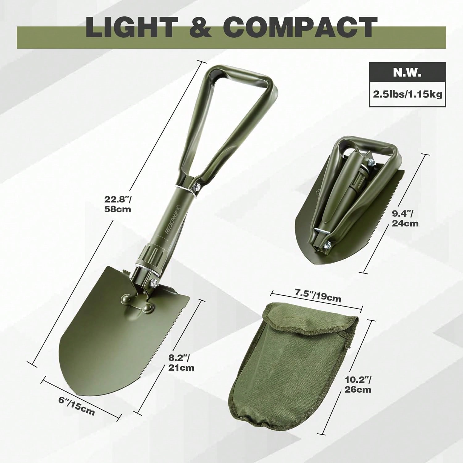 พลั่วพับได้สำหรับแคมป์ปิ้ง ขนา - Gardening Tools Heavy Duty บทวิจารณ์และราคา