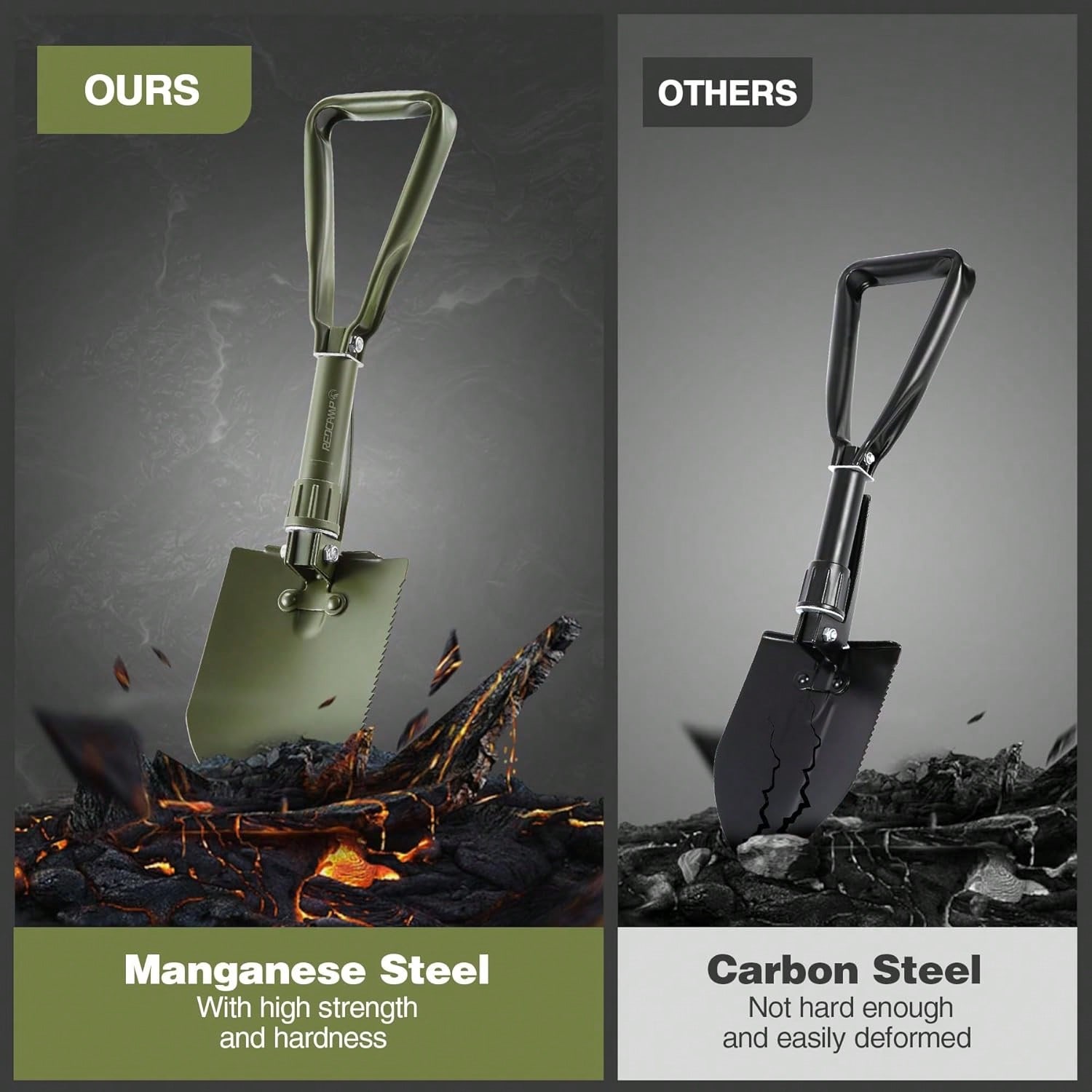 พลั่วพับได้สำหรับแคมป์ปิ้ง ขนา - Gardening Tools Heavy Duty บทวิจารณ์และราคา